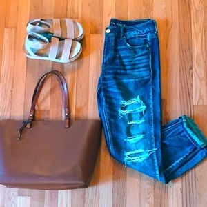 American Eagle Tomgirl - Dark Distressed